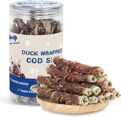 PAWUP Dog Treat Chicken Wrapped Cod Skins, Fish Chews Rolls for Medium Dogs, Healthy, Rawhide-Free, 12.5 Oz10