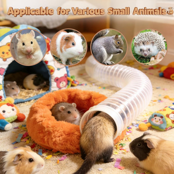 Mity Rain Ferret Toys with 3 Balls Inclueded | Collapsible Tunnel Tube Accessories for Ferrets, Guinea Pigs, Hamsters, Expandable Interactive Toys Supplies for Small Pets5