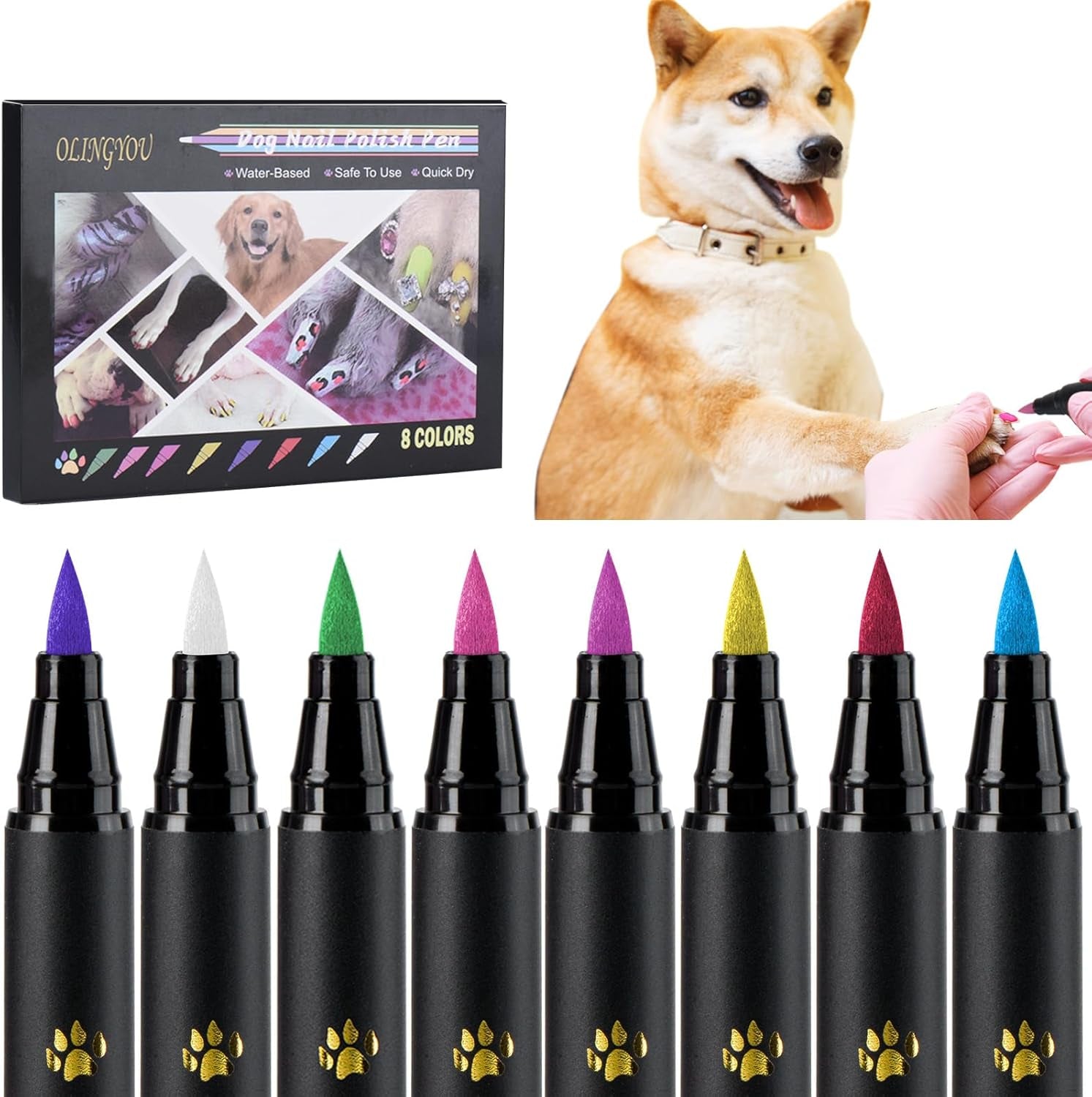 olingyou-dog-nail-polish-dog-nail-polish-pens-quick-dry-8-colors-pet-nail-polish-set-for-dogs-diy-dogs-puppy-nails-dog-safe-nail-polish-non-toxic-odorless-easy-to-apply