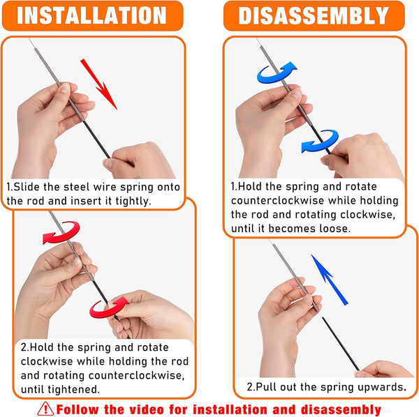 JXFUKAL 2025 Latest Cat Toys, 2 in 1 Spring Cat Wand Toy with 2PCS Ultra-Long Cat Teaser, 4PCS Spring Steel Wire & 5PCS Feather Refills for Kitty Kitten Indoor Cats Accessories5