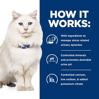 HILL'S PRESCRIPTION DIET C/D Multicare Stress Urinary Care Dry Cat Food | #1 Veterinarian Recommended, Chicken Recipe, 4 Lb. Bag5