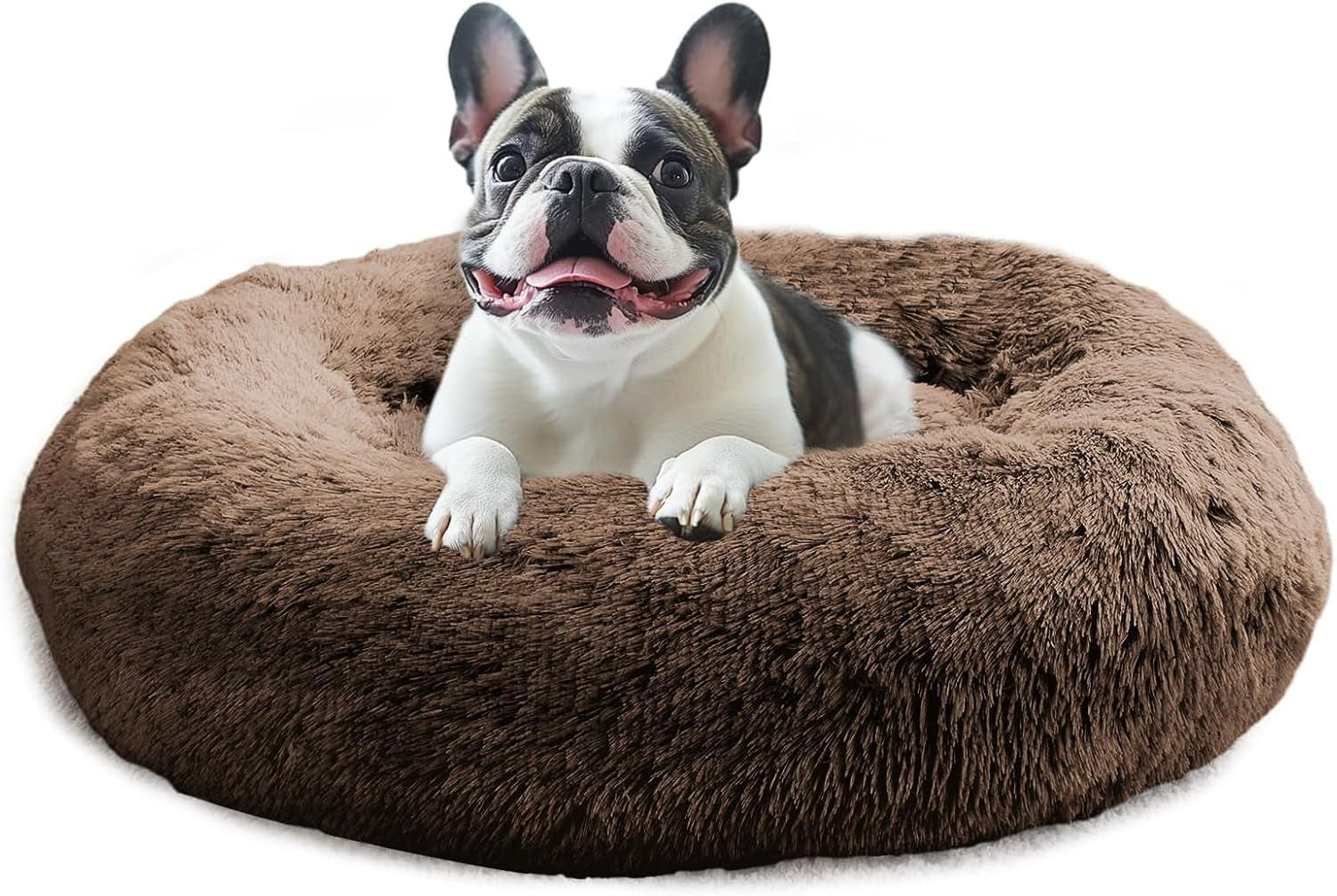 jollyvogue-small-dog-bed-calming-dog-beds-for-small-dogs-indoor-cats-20-inches-donut-washable-cat-bed-for-kittens-puppies-round-fluffy-plush-faux-fur-pet-bedssmoke-grey
