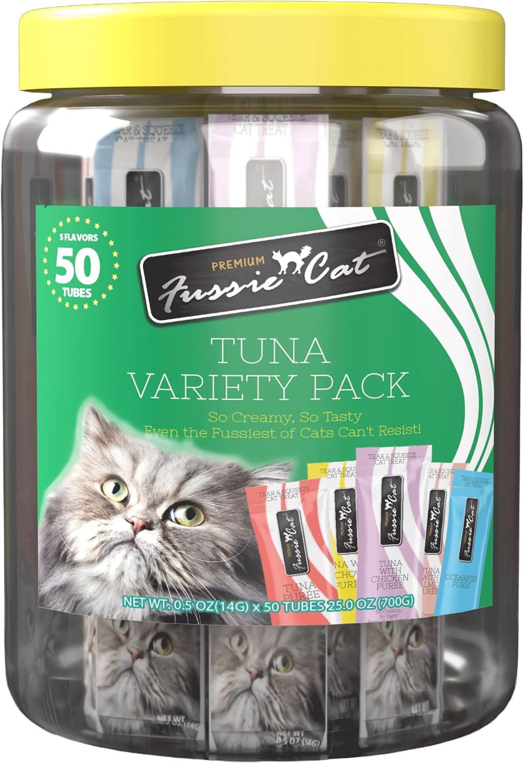 fussie-cat-0-5-ounces-each-50-tubes-ocean-fish-variety-10-flavors
