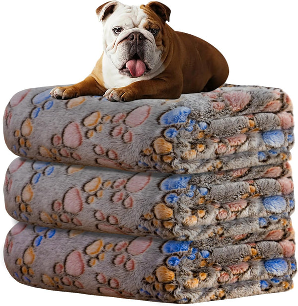 Rezutan Dog Blankets for 3 Pack Large Medium Pet Cat, Soft Fuzzy Washable Blanket, Comfort Flannel Suitable for Dogs Kennels & Beds, Sofas, Furniture, Gifts Puppy Essentials, 41 X 31 Inch, Black25