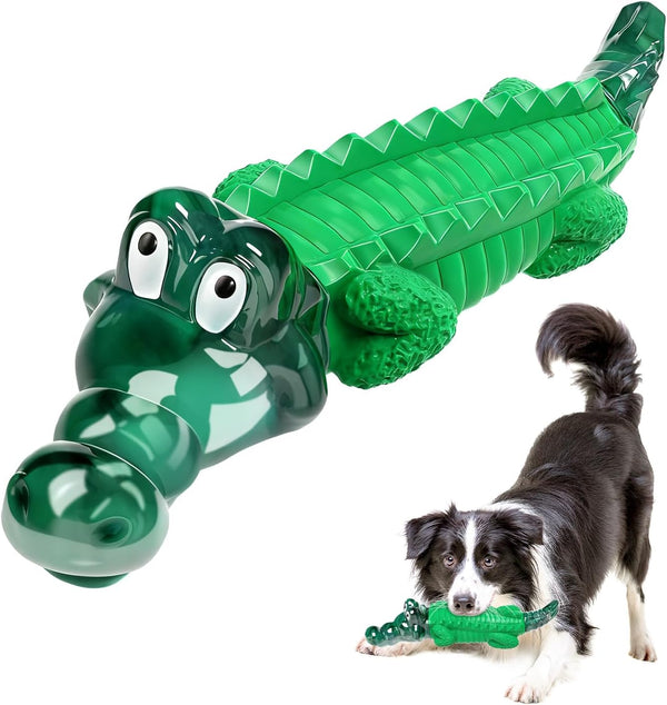 Fuufome Alligator Dog Toys for Aggressive Chewers,Medium Large Breed Dogs | Dental Cleaning, Tough Nylon Rubber Hybrid Structure,Anxiety Relief,Long Daily Indoor Outdoor Chewing Dog Gift1