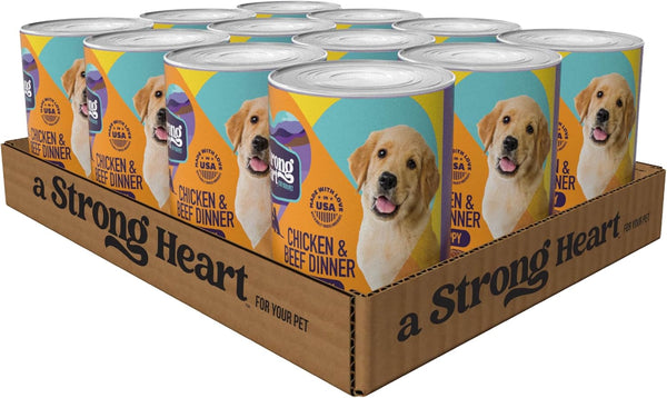 A Strong Heart Wet Dog Food, Cuts in Gravy with Beef — 13.2 Oz Cans (Pack of 12), Complete & Balanced, All Life Stages, Made in USA17