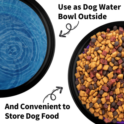 Collapsible Dog Bowls-2 Pack Large Size for Large/Medium Dogs, Pet Travel Water Bowl, Dogs Cat Portable Water Bowl, Dog Pet Feeding Watering Dish Outdoor Hiking Parking Traveling with 2 Carabiners2