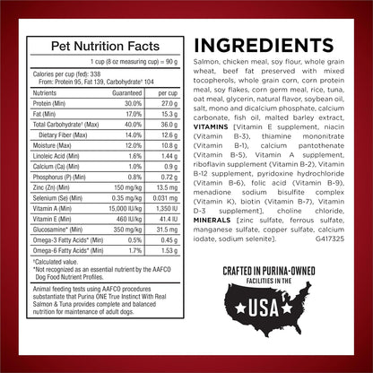 Purina ONE True Instinct with Real Salmon and Tuna Natural with Added Vitamins, Minerals and Nutrients High Protein Dog Food Dry Formula - 36 Lb. Bag5