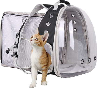 Expandable Pink Cat Backpack Carrier, Fit up to 12 Lbs, Space Capsule Clear Bubble Window Pet Carrier Backpack for Kitten Bunny Rabbit and Small Puppy17