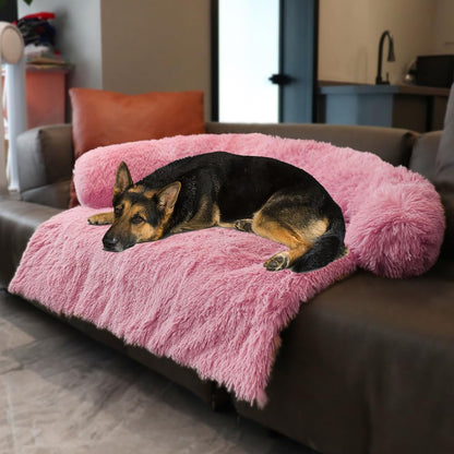 Calming Dogs/Cats Bed Mats, Dog Pad Washable Removable Couch Cover, Plush Long Fur Mat for Pets, Waterproof Lining, Perfect for Small, Medium and Large Dogs and Cats (Gradient Gray, 36"X31")14