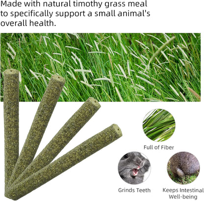 Niteangel 20Pcs Natural Timothy Hay Sticks, Timothy Molar Rod for Rabbits, Chinchilla, Guinea Pigs and Other Small Animals. | Helps Alleviate Teeth Grinding & Reduces Boredom - Fun Safe Snack Treats for Chinchilla Guinea Pig Rabbit and Other Small Pet5