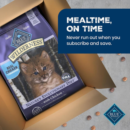 Blue Buffalo Wilderness with Chicken Natural High-Protein Grain-Free Dry Cat Food for Kittens, Real Chicken First, Antioxidant-Rich Lifesource Bits Support Immunity, DHA & ARA for Development, 5 Lbs.11