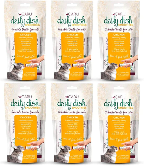 CARU - Daily Dish Tuna Flavored Cat Smoothies - 0.5Oz Tubes - 4 Pack12