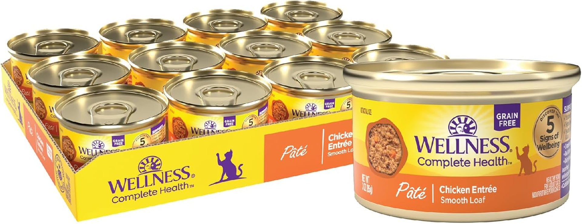 wellness-complete-health-pate-adult-canned-wet-cat-food-natural-protein-rich-grain-free-chicken-entree-recipe-3-oz-pack-of-24-cans