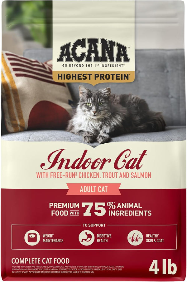 ACANA Dry Cat Food for Indoor Cats Indoor Entrée Chicken Turkey, 4Lb Bag | Includes Probiotics, Digestive Health, Weight Management, Free-Run Poultry, World'S Finest Ingredients13