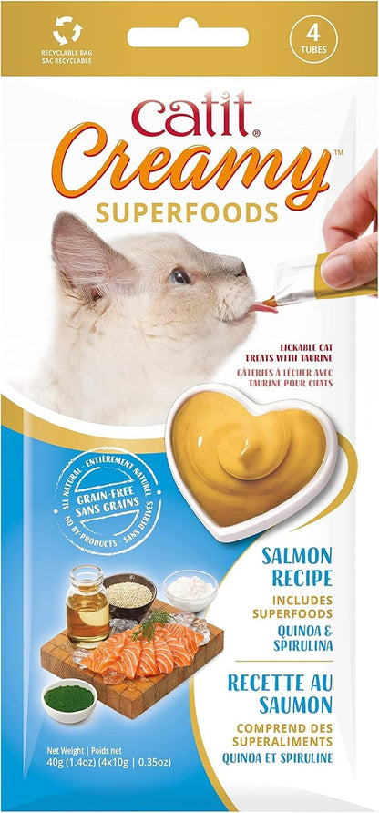 Catit Creamy Superfood Lickable Cat Treat – Hydrating and Healthy Treat for Cats of All Ages - Lamb with Quinoa & Chia, 4-Pack3