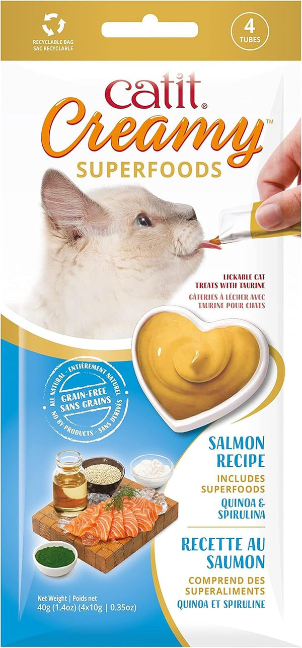 Catit Creamy Superfood Lickable Cat Treat – Hydrating and Healthy Treat for Cats of All Ages - Lamb with Quinoa & Chia, 4-Pack3