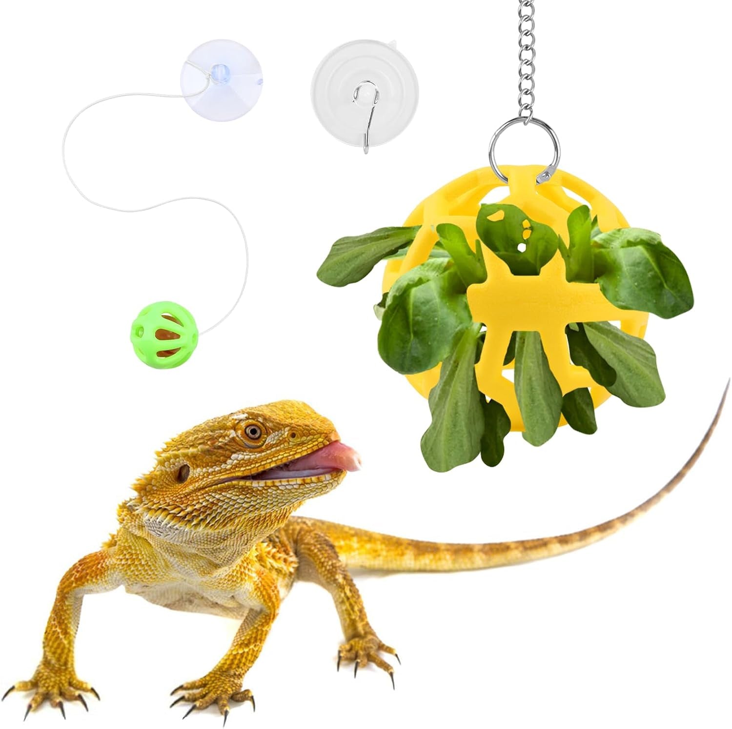 bearded-dragon-enrichment-toys-feeder-ball-set-vegetable-feeder-ball-bell-ball-exercise-balls-interactive-feed-toys-bells-reptile-tank-accessories-for-reptile-lizard-gecko-yellow