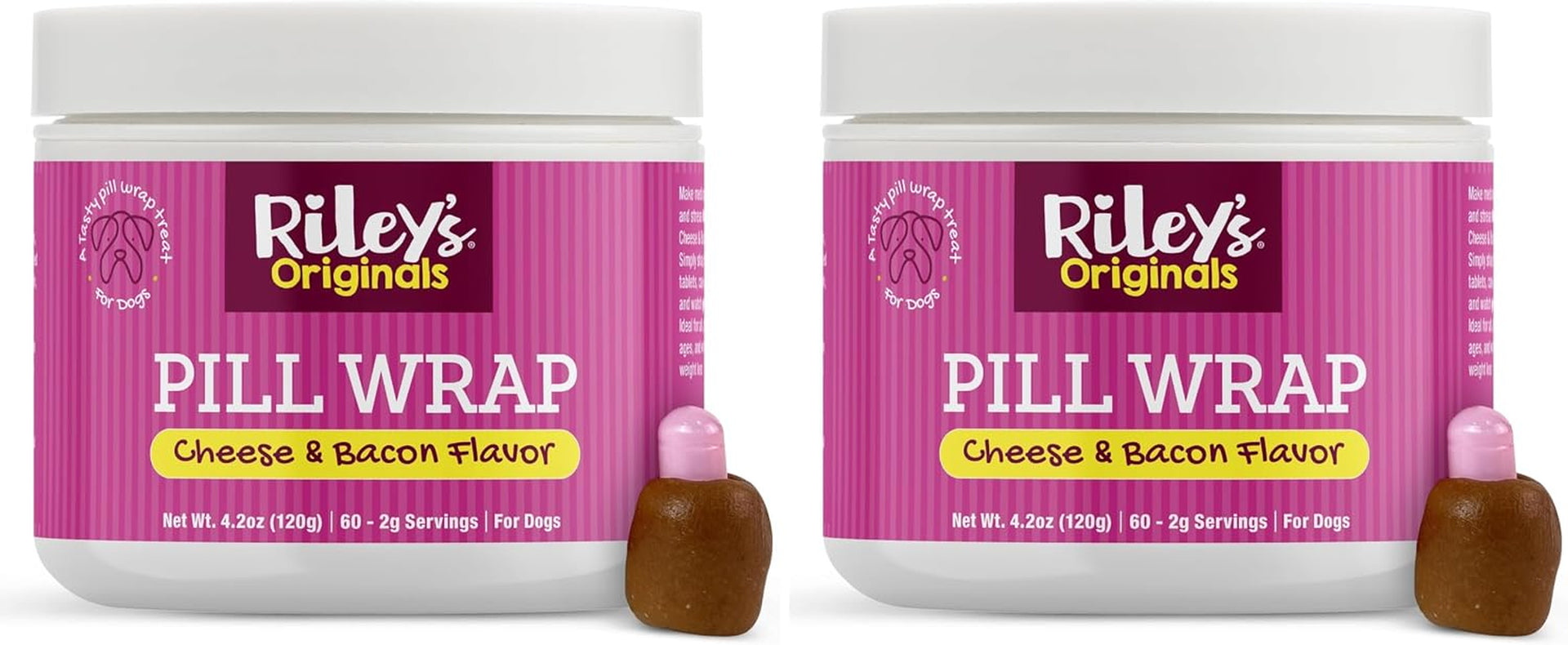 rileys-pill-wrap-for-dogs-cheese-bacon-pill-paste-for-dogs-4-2oz-wrap-capsules-tablets-in-a-tasty-pocket-or-pouch-to-mask-the-taste-flavored-treat-paste-for-easy-medication-time