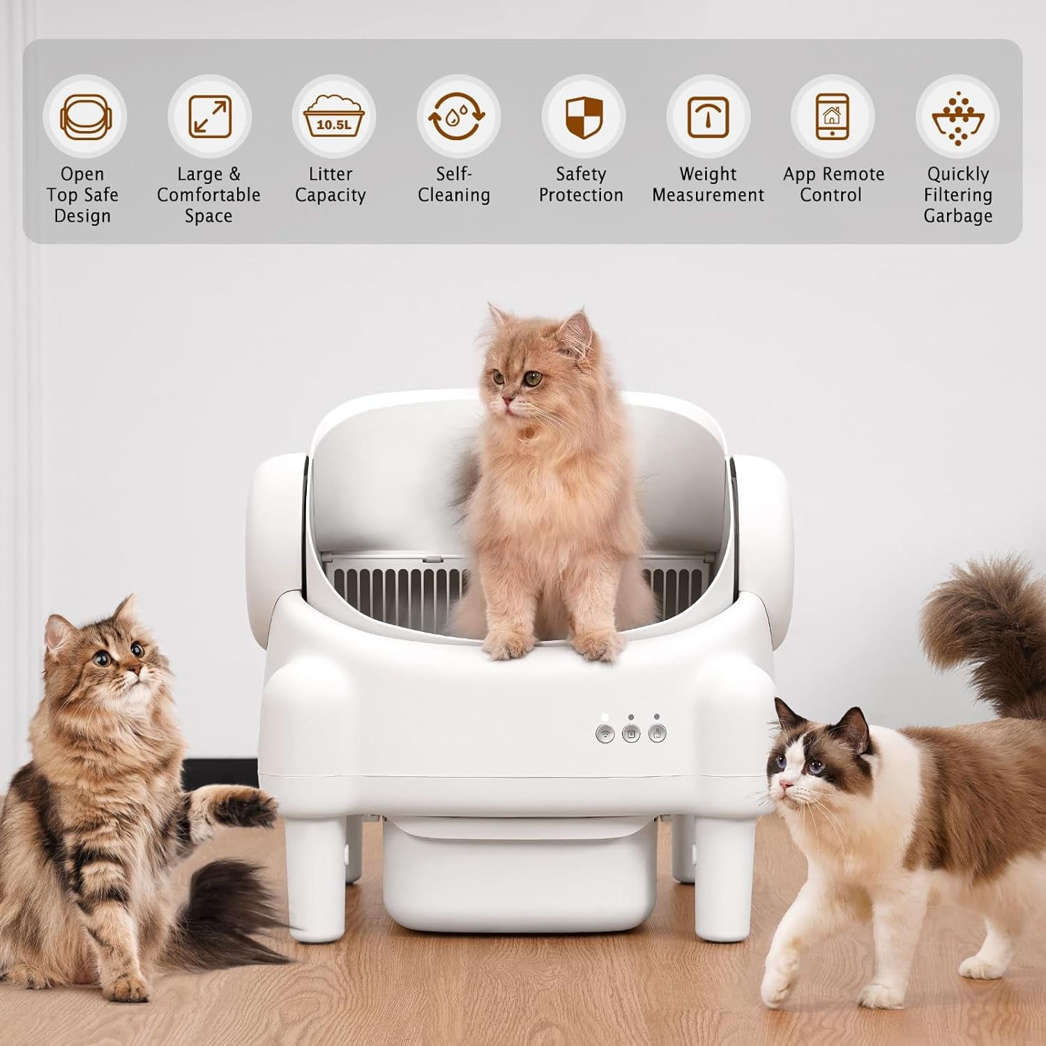 paruuntys-self-cleaning-litter-box-open-top-automatic-litter-box-with-app-control-for-multiple-cats-safety-sensors-protection-odor-control-includes-2-roll-liners-large-waste-bin-cream-white