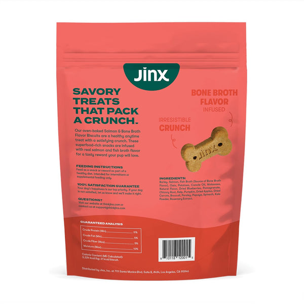 Jinx Dog Biscuits, Oven-Baked Dog Treats with Salmon Bone Broth, 16Oz | 1-Pack Crunchy & Healthy Dog Treat, Superfood-Rich with Real Salmon, Dog Cookies for Puppies, Adults & Senior Dogs9