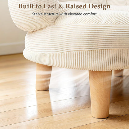 Cat Sofa Furniture-Style Pet Bed with Removable Cotton Velvet Cover, Solid Pine Wood Legs, for Cats and Small Dogs, White5