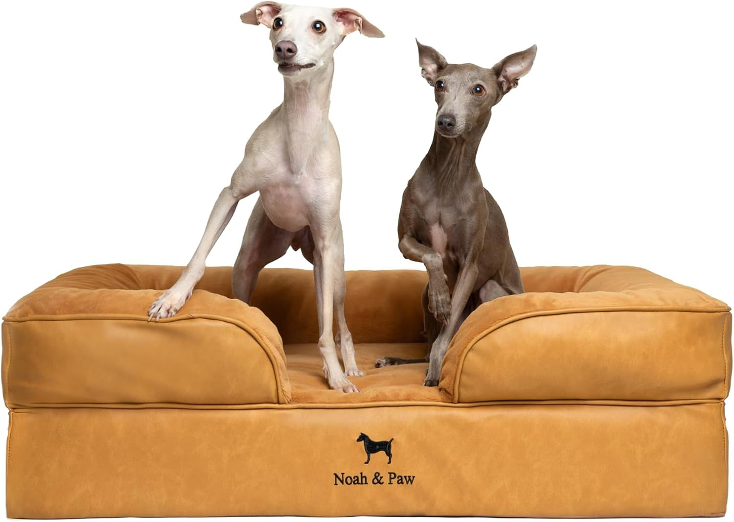 noah-paw-large-dog-bed-35x25x11-inch-orthopedic-dog-beds-eggshell-memory-foam-infused-with-cooling-gel-inner-cover-water-resistant-machine-washable-faux-leather