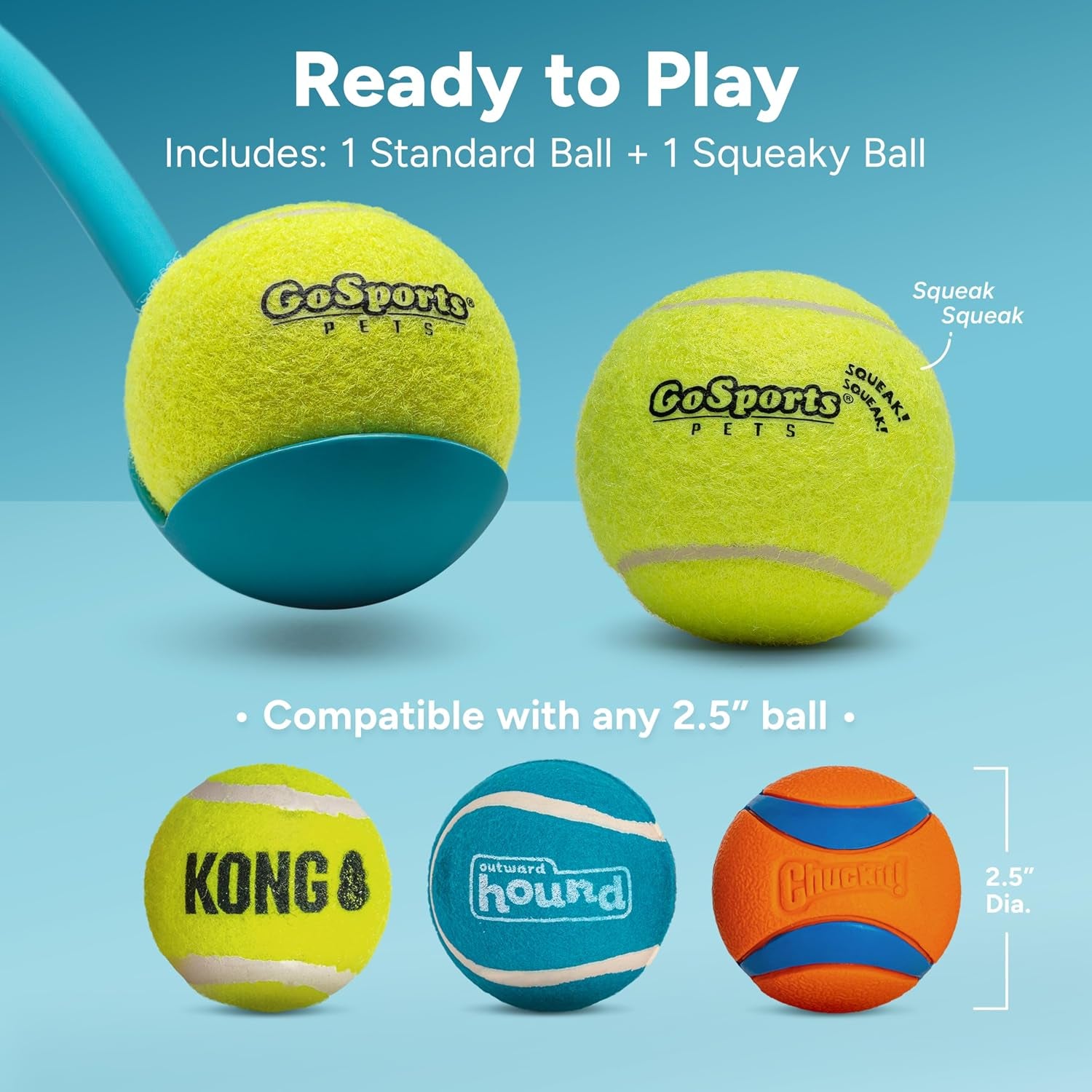 gosports-pets-24-inch-dog-ball-launcher-ergonomic-tennis-ball-thrower-for-dogs-20-lbs-includes-tosser-and-2-2-5-inch-balls-for-fetch