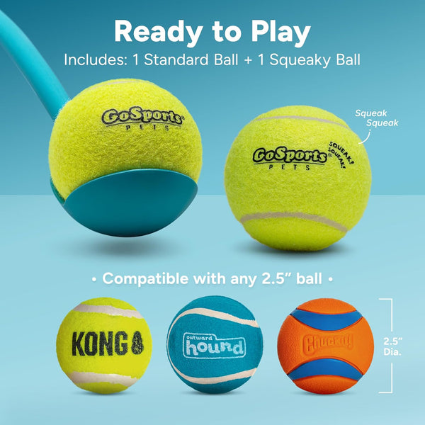 Gosports Pets 24 Inch Dog Ball Launcher - Ergonomic Tennis Ball Thrower for Dogs 20+ Lbs - Includes Tosser and (2) 2.5 Inch Balls for Fetch4