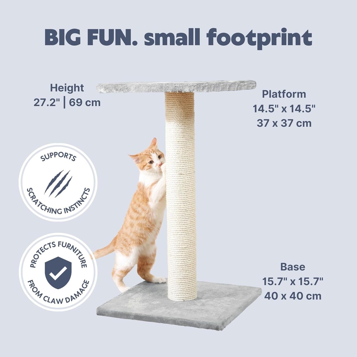 trixie-espejo-cat-scratching-post-27-2-inch-cat-scratcher-with-soft-fabric-covering-base-and-durable-sisal-rope-with-resting-platform-gray