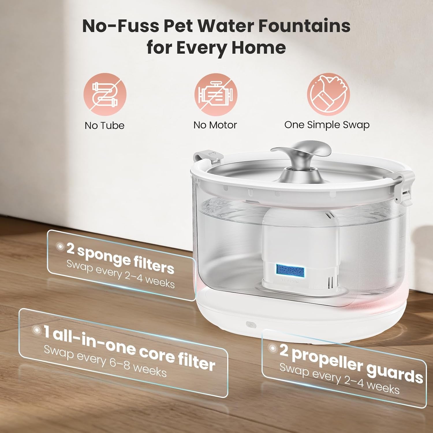 cat-water-fountain-pumpless-stainless-steel-buckets-bowl-wireless-pet-water-fountain-2-5l-water-fountains-for-cats-indoor-dispenser-easy-to-clean-bpa-free-white