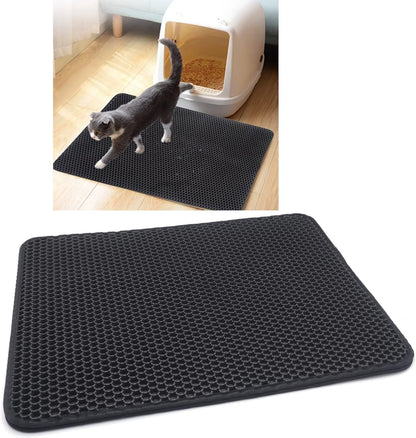 XKMT- Animal Pet Supplies Cats Litter & Housebreaking 30X40 Black Cat Litter Mat Double Layer Pad Trapper Folding Pad EVA Foam Rubber1