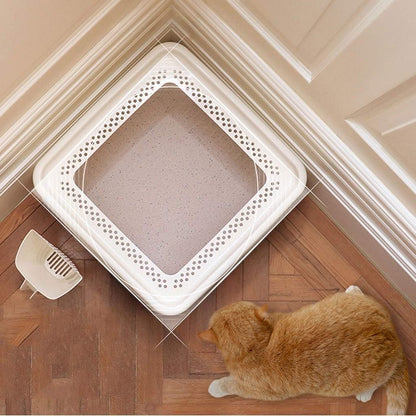 Dog Potty Training Toilet ﻿ Top Entrance Type Cat Litter Pot Semi-Closed Toilet Large Space Capacity Sand Bowl Pet Supplies(Blue)6