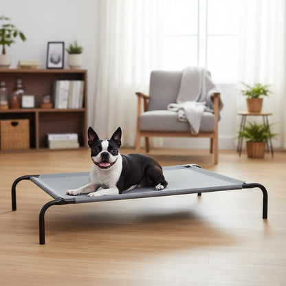 Amazon Basics Cooling Breathable Elevated Dog Bed with Metal Frame for Large Dogs, 51" X 31" X 8", Grey8