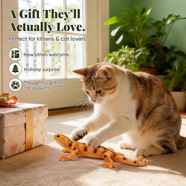 Ciyvolyeen 4 Pack Plush Lizard Catnip Toys for Indoor Cats | Lifelike Lizard Cat Toy Sparks Hunting Instinct, Soft Plush with Catnip, Durable Design, Boredom Relief, Interactive Play6
