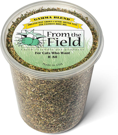 From the Field Gamma Blend – Catnip Leaf and Flower, Silver Vine & Valerian Root Mix | Fresh Usa-Grown Organic Catnip for Cats | Potent | Resealable Tub 2 OZ5