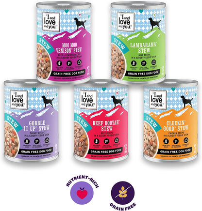 I and Love and You Wet Dog Food - Baad Mooon on the Rise Variety Pack - Beef + Lamb, Grain Free, Filler Free 13Oz Can, 6Pk9
