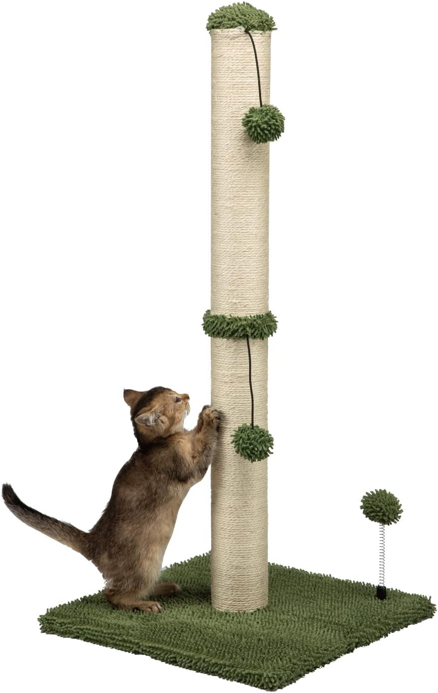 mecool-cat-scratching-post-premium-basics-kitten-scratcher-sisal-scratch-posts-with-hanging-ball-22in-for-kittens-or-smaller-cats-22-inches-for-kitten-beige