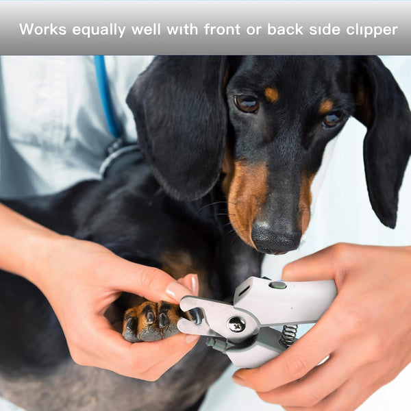 Type-C Rechargeable Dog & Cat Nail Clippers - LED Pet Nail Trimmer Extra Sharp for Small & Medium Dogs (Gray)4
