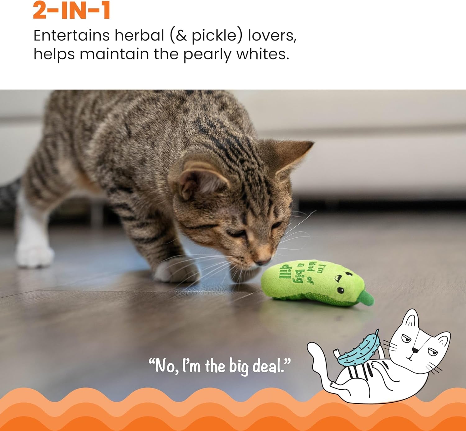 catstages-crunchy-pickle-kicker-cat-toy-plush-crinkle-toy-with-catnip-and-dental-mesh-6-5