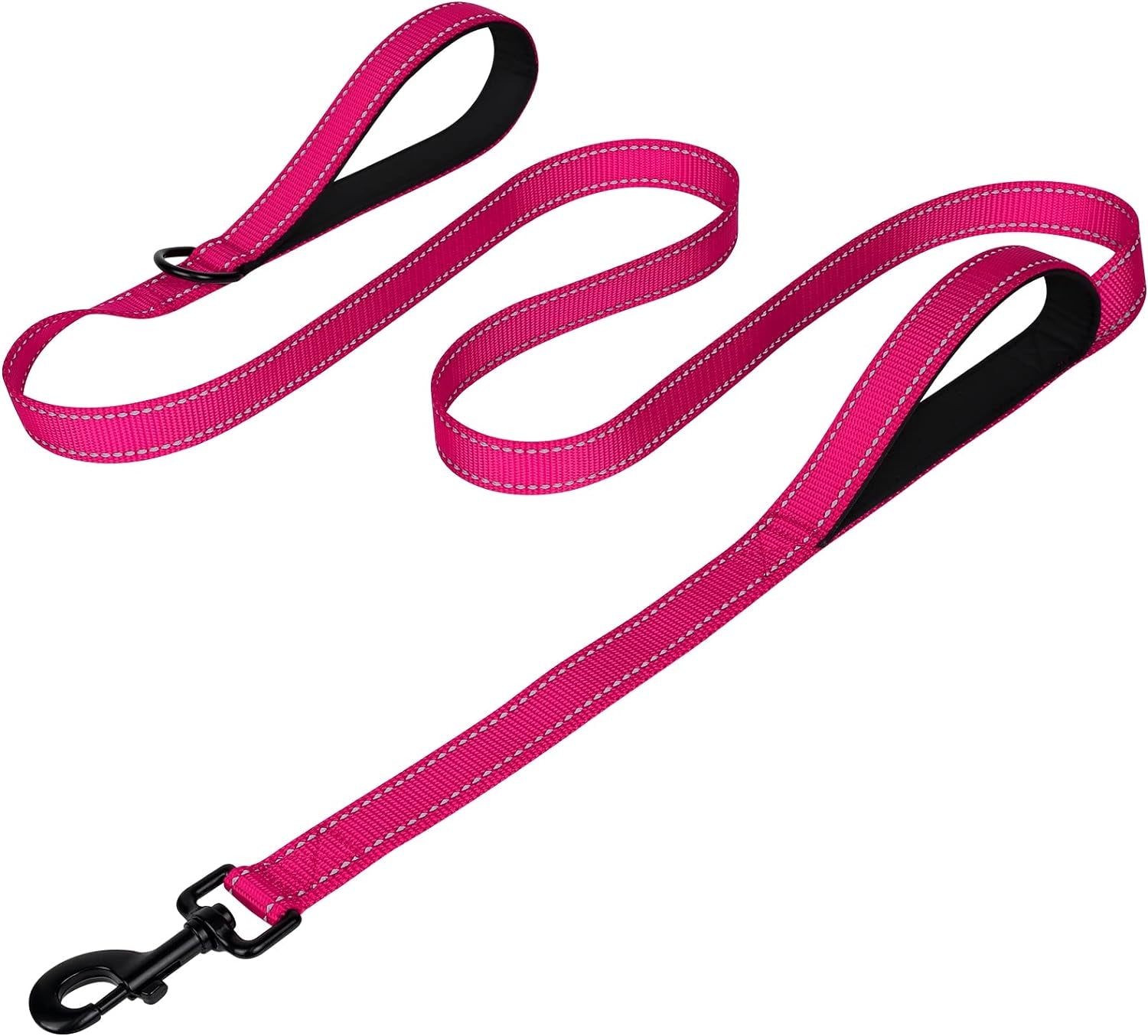 joytale-reflective-dog-leash-for-medium-large-dogs-6-ft-x-1-black-heavy-duty-nylon-webbing-padded-handle-for-comfort-visible-at-night-for-walking-training