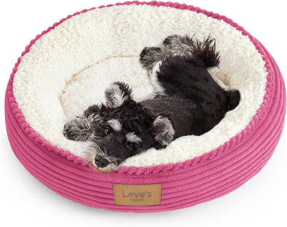 Love'S Cabin round Donut Cat and Dog Cushion Bed, 20In Bed for Cats or Small Dogs, Anti-Slip & Water-Resistant Bottom, Super Soft Durable Fabric Pet Beds, Washable Luxury Cat & Dog Bed Gray58
