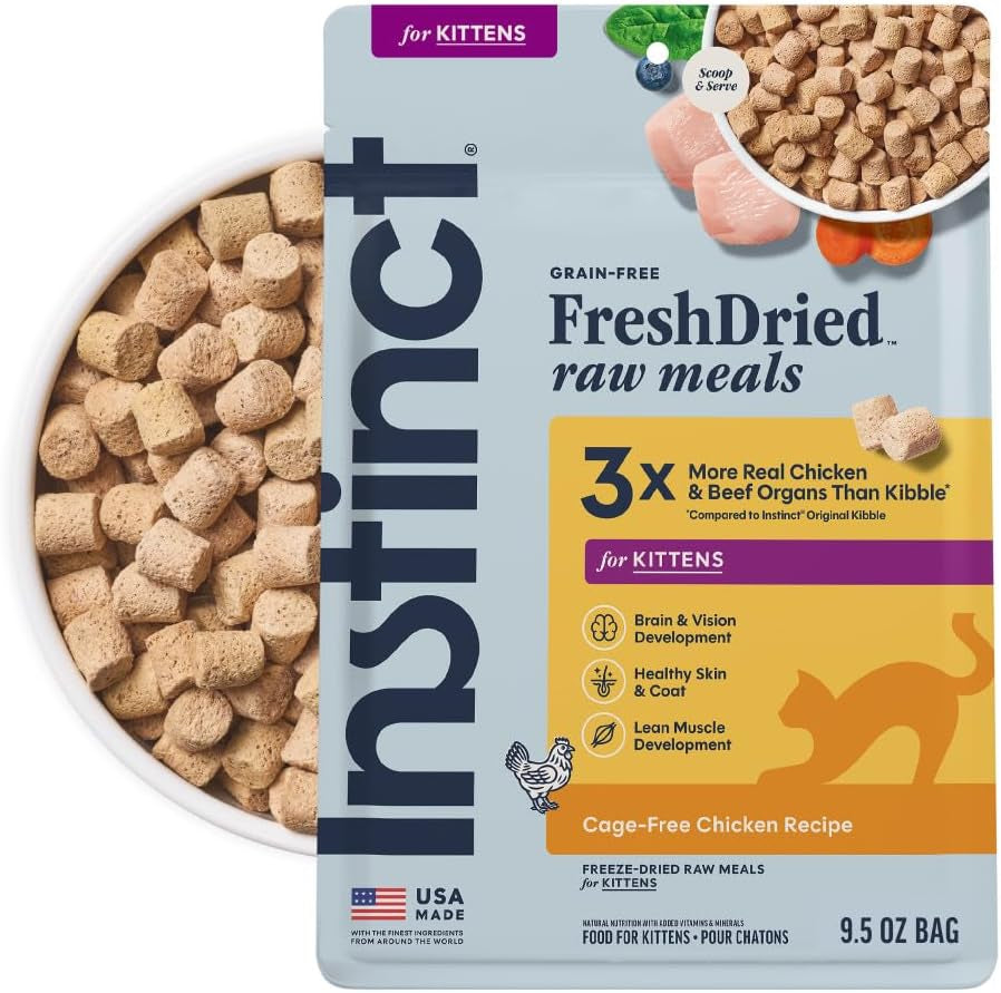instinct-freeze-dried-raw-meals-natural-cat-food-chicken-9-5-oz-bag-freshdried-raw-93-meat-organs-7-non-gmo-vegetables-fruits-other-wholesome-ingredients-supports-overall-vitality