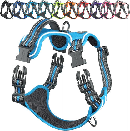VIVAGLORY No Pull Dog Harness Vest Harness, L, Orange - Patterned | with Handle Front and Back Clip for Training & Pulling, No Pull & Escape Proof Padded Adjustable for Pet Puppy25