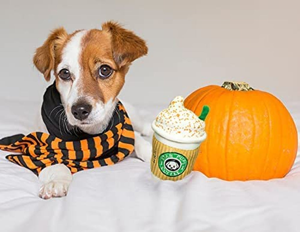 nestpark-parody-star-pups-coffee-dog-toy-pupkin-spice-latte-funny-plush-squeaky-crinkle-dog-toys-for-medium-small-and-large-for-dog-birthday