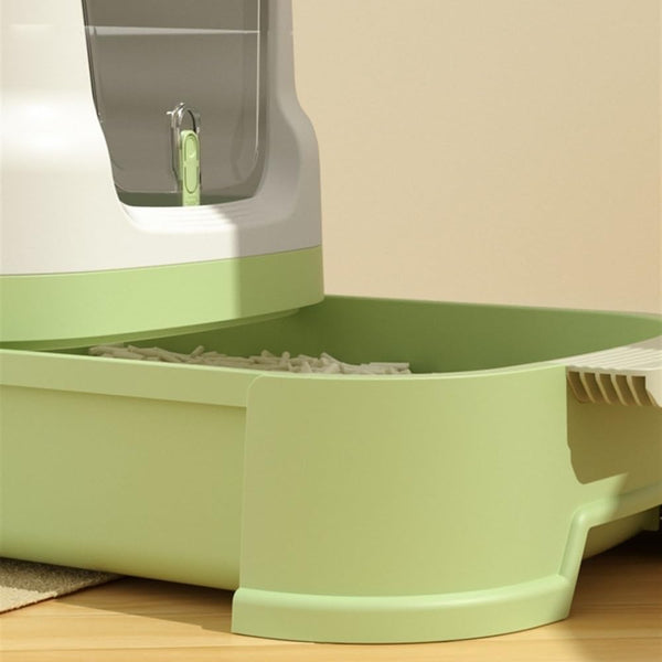 Pet Supplies, Enclosed Top-Entry Cat Litter Box with Lid & Scoop, Large Anti-Splash Drawer Design5