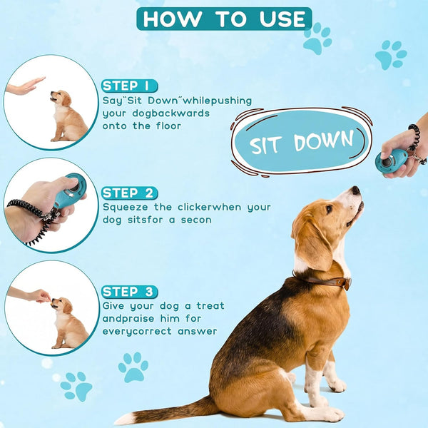 Dog Training Clicker with Sring Wrist and Keyring - Pet Dog Training Clickers for Puppy, Cat, Potty, Bird, Horse, Pet, Trainer Training Tools, Behavior Aids7
