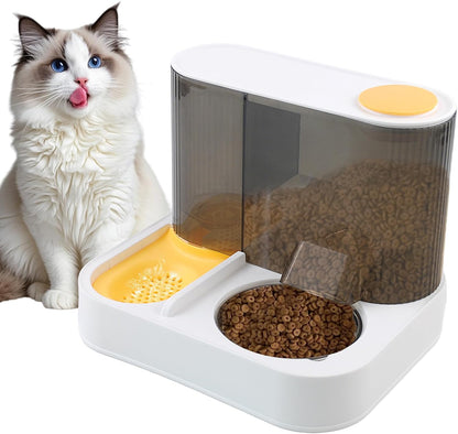 2 in 1 Automatic Cat Feeder & Water Dispenser,Gravity Pet Feeder Stainless Steel Food Water Bowl All-In-One Large Capacity Self Feeding for Cats Dogs Small Medium Pets(Green)8