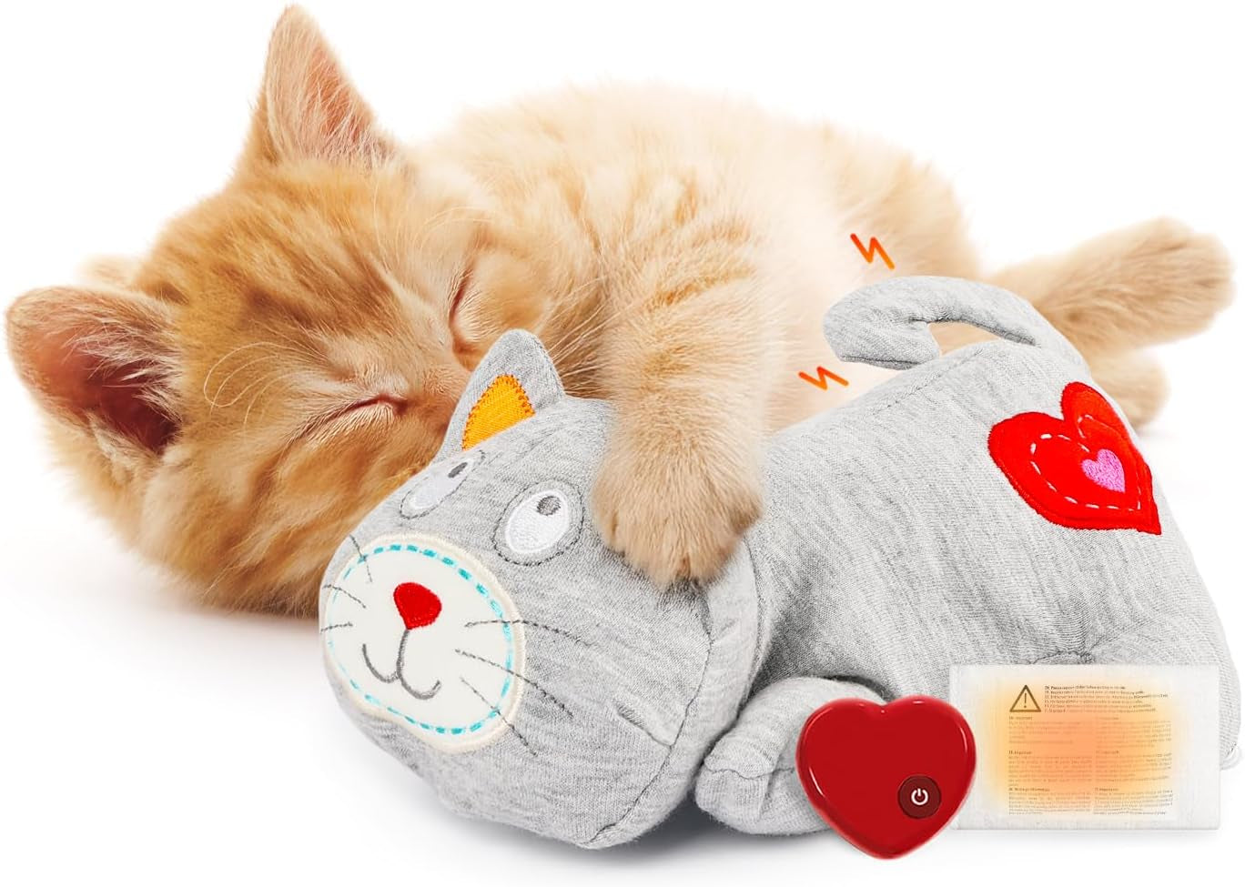 all-for-paws-heartbeat-cat-plush-toy-calming-kitten-companion-with-realistic-heartbeat-anxiety-relief-for-indoor-cats-dogs-pets