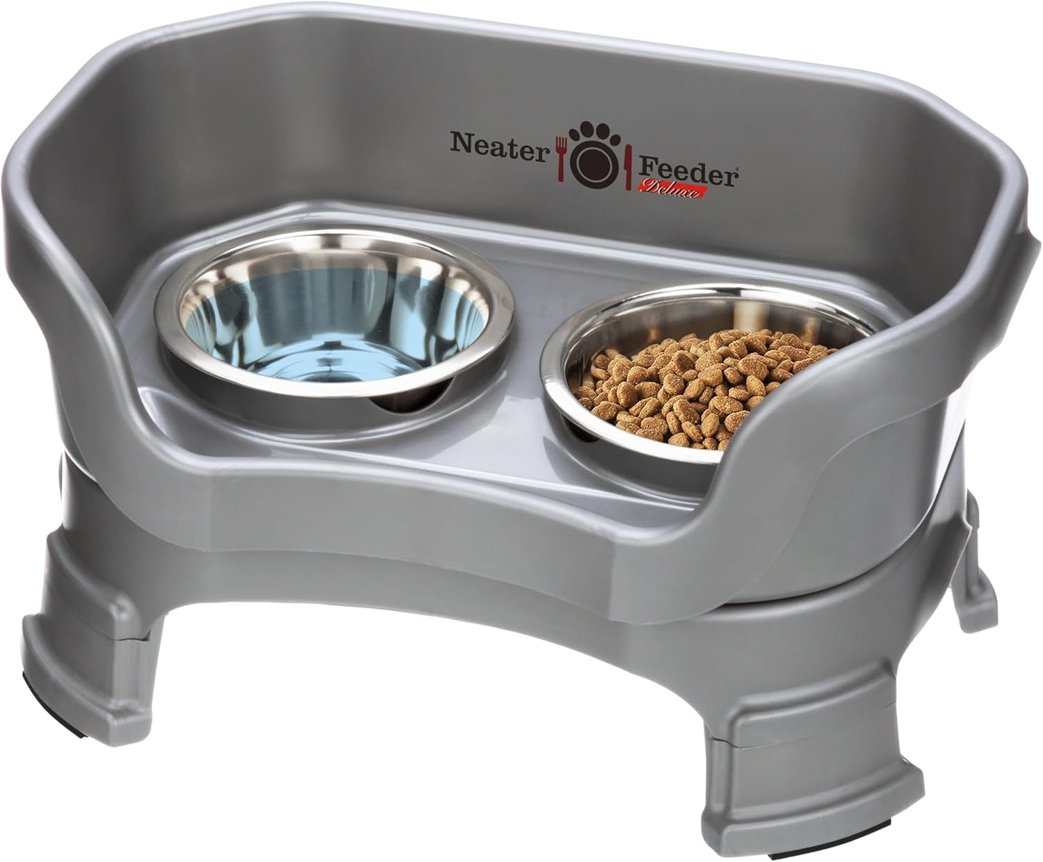 neater-feeder-deluxe-mess-proof-elevated-dog-bowls-for-small-dogs-up-to-19-lbs-2-height-adjustable-6-7-5-no-spill-raised-dog-bowl-stand-stainless-steel-food-bowl-set-made-in-usa-cappuccino